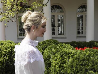 Ivanka Trump, el pasado 5 de abril en los jardines de la Casa Blanca.