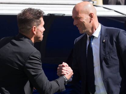 Saludo entre Simeone y Zidane