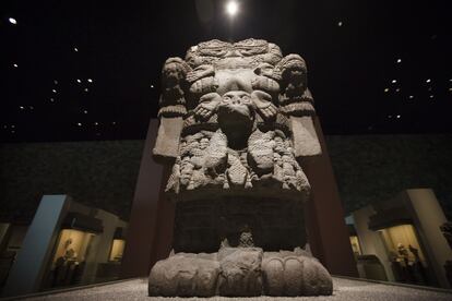 Coatlicue, en la sala Mexica, es la madre de todos los Dioses; el monolito fue hallado en la Plaza Mayor, en la capital de México