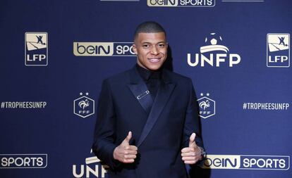 Mbappé, en la gala de la liga francesa.