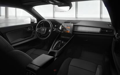 El interior de Polestar 2 combina sostenibilidad en los materiales con vanguardia tecnológica.