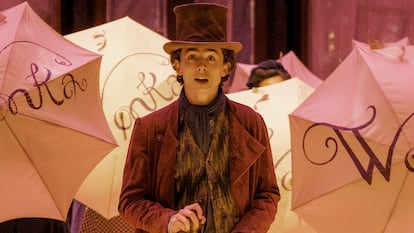 Timothée Chalamet in a scene from 'Wonka.'
