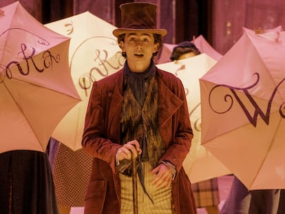 Timothée Chalamet in a scene from 'Wonka.'