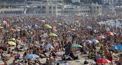 The beach in San Sebastián on July 29.