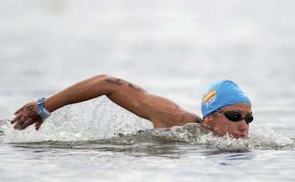 Belmonte compite en la prueba femenina de 5 km en aguas abiertas. En esta modalidad se adjudicó la medalla de bronce.