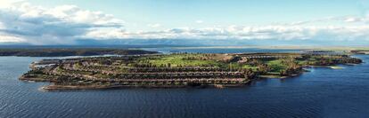 Vista aerea de la Isla de Valdecañas.