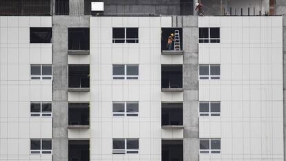 Trabajadores de la construcción en la Ciudad de México.