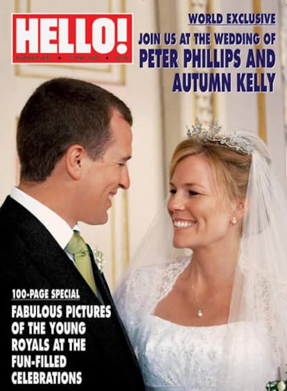 Portada de la revisa <i>Hello!</i> con la exclusiva de la boda del nieto de Isabel II.