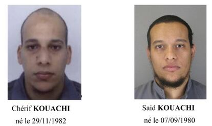 Anuncio de la Policía francesa pidiendo colabroación ciudadana en la búsqueda de Cherif Kouachi y Said Kouachi, supuestos autores de la masacre en París