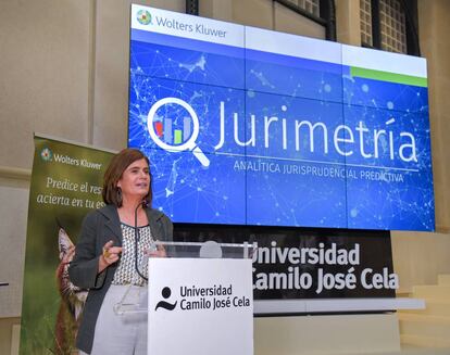 La secretaria de Estado de Justicia, Carmen Sánchez-Cortés, durante la presentación de Jurimetría.