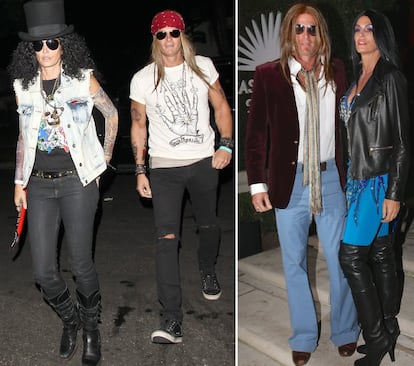 La modelo Cindy Crawford y su esposo Rande Gerber no se pierden año tras año la fiesta de disfraces que organiza la marca de tequila que Gerber tiene con George Clooney. En 2013 acudieron como Slash y Axl Rose, de la banda Guns N'Roses. Un año más tarde, se disfrazaron de Cher y Gregg Allman. 