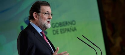 El presidente del Gobierno, Mariano Rajoy, durante el balance del año. 