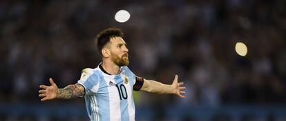 Messi, durante un duelo ante Chile.