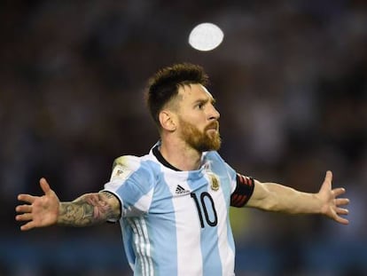 Messi, durante un duelo ante Chile.