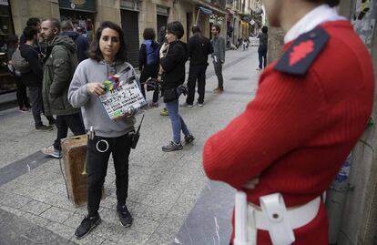 Preparativos del rodaje de 'Patria' en San Sebastián.