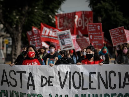 Marcha en Buenos Aires el 3 de junio, en el quinto aniversario de Ni Una Menos contra la violencia machista.