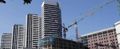 Obras en una zona residencial.