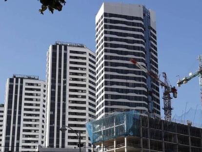 Obras en una zona residencial.