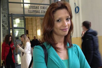 La modelo marroquí Imane Fadil, en un juzgado de Milán en abril de 2012.