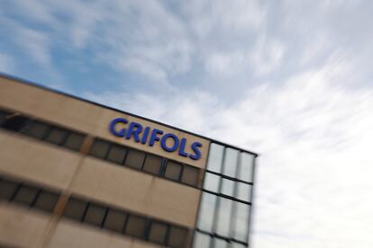 The logo of the Spanish pharmaceuticals company Grifols is pictured on their office building in Coslada, near Madrid, Spain, January 9, 2024. REUTERS/Susana Vera