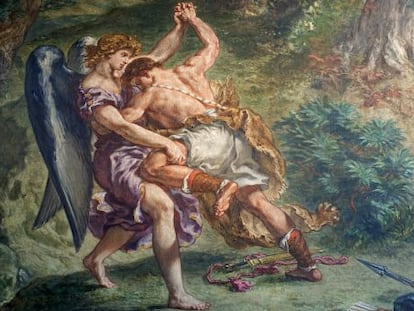 &#039;Jacob luchando con el &aacute;ngel&#039;, de Eugene Delacroix, en la iglesia de San Sulpicio de Par&iacute;s.