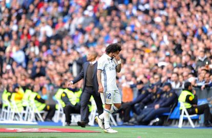 Marcelo se retira lesionado.