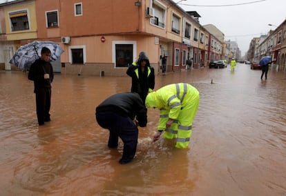 Flooding in Alzira, in Valencia province.