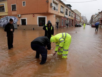 Flooding in Alzira, in Valencia province.