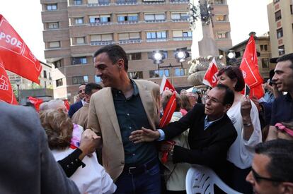 Pedro Sánchez, en un acto del PSOE en Pamplona.