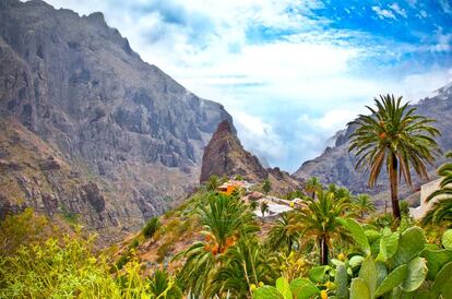 Pueblo de Masca,  en el m de Teno, al noroeste de Tenerife. 