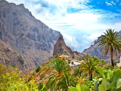 Pueblo de Masca,  en el m de Teno, al noroeste de Tenerife. 