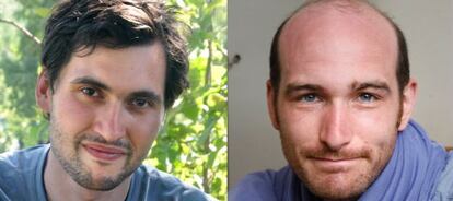 Pierre Torr&egrave;s (izquierda) y Nicolas Henin, periodistas franceses secuestrados en Siria.