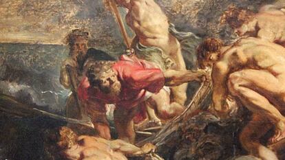 Detalle de 'La pesca milagrosa' de Rubens (1610)
