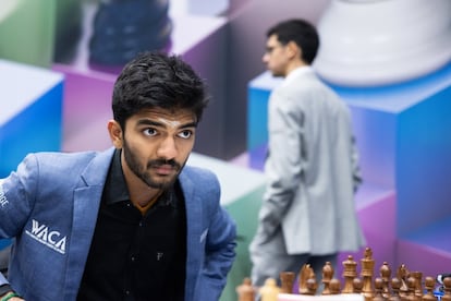 Gukesh, a punto de empezar la primera ronda del torneo Tata Steel, el pasado da 17 en Wijk aan Zee (Pases Bajos)