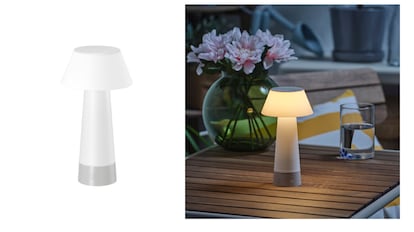White table lamp.