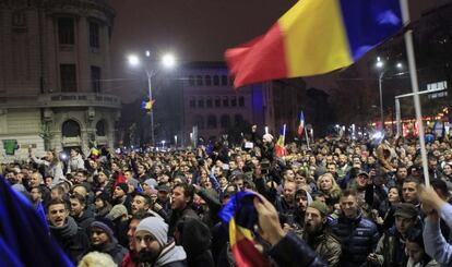 Partidarios de Iohannis celebran su triunfo en las elecciones presidenciales del domingo