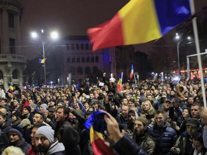 Partidarios de Iohannis celebran su triunfo en las elecciones presidenciales del domingo