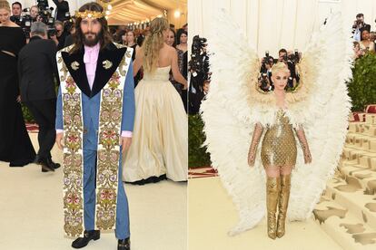 Jared Leto (de Gucci) y Katy Perry (de Versace).