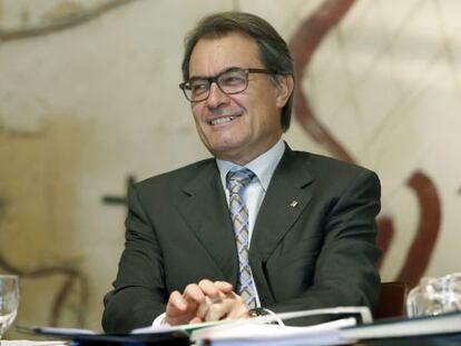 El presidente de la Generalitat, Artur Mas, durante una reunión del Gobierno catalán.