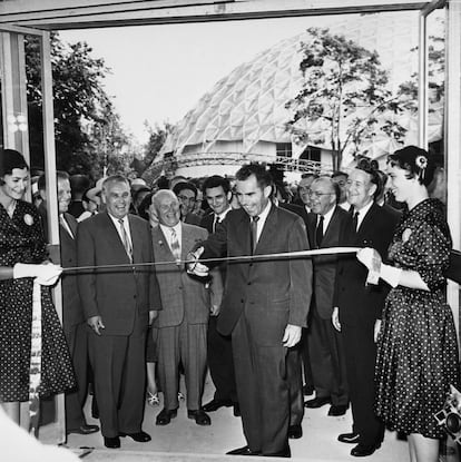 Richard Nixon durante la inauguración de la American National Exhibition en Moscú, el 24 de julio de 1959.