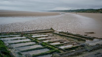 Remains of military vehicles used on Omaha Beach, one of the main targets of the Normandy landings in Saint-Laurent-sur-Mer.