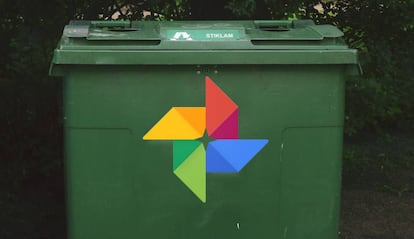 Fotos en la basura de Google Fotos.