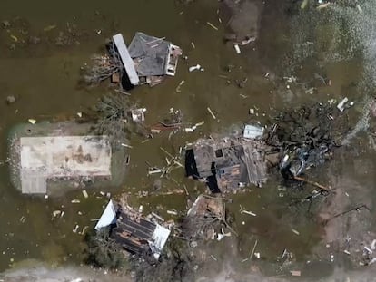 Los efectos del huracán Delta, a vista de pájaro
