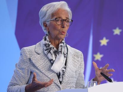 Christine Lagarde, el jueves de la semana pasada, en Fráncfort.