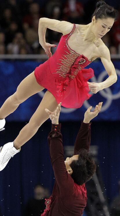 Xue Shen y Hongbo Zhao, durante su ejercicio.