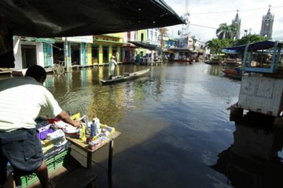La ciudad de Sucre (norte de Colombia), inundada por las lluvias.
