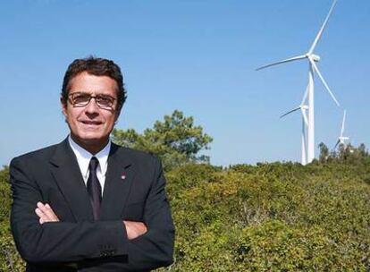António Mexia, presidente de EDP, en el parque eólico de Serra de Rei, en Portugal.