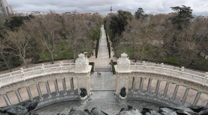 Vistas del parque del Retiro desde el mirador. 