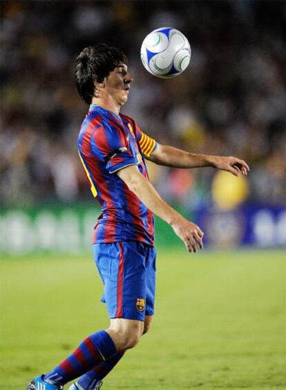 Messi, en el  encuentro de la gira estadounidense contra los Galaxy.