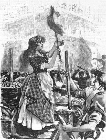 'Verdulera 2: La Casilda', uno de los tipos de Narciso Méndez Bringa, publicado en 'La Ilustración Artística', el 13 de abril de 1896. / Biblioteca de Prensa Histórica.